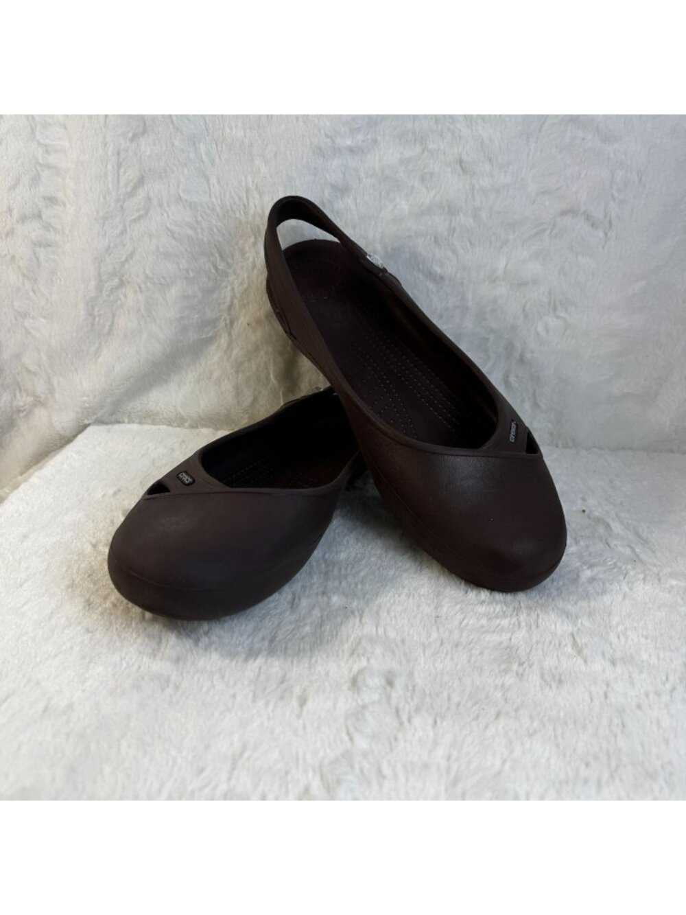 Crocs Olivia Rhinestone Ballet Flats Size 11 Women’s Brown Slip On Shoes